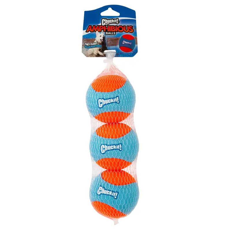Pelotas Anfibias para Jugar en Agua y Tierra - Chuckit! Amphibious Fetch Balls Medium 3 Pack | Chuckit!®