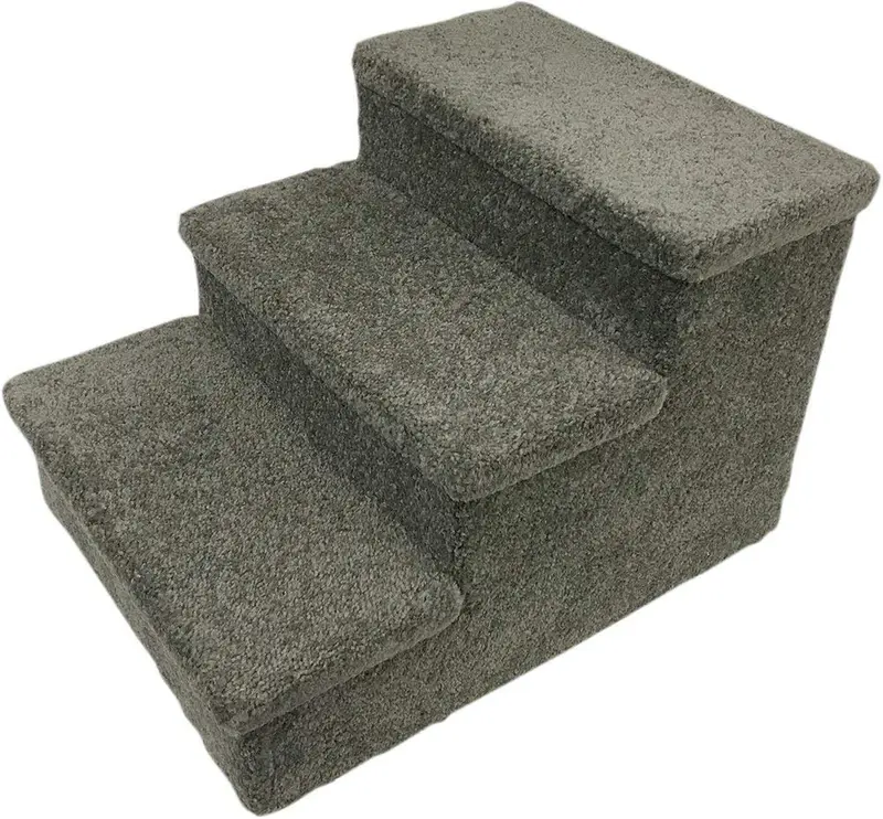 Penn-Plax 3 Paso de moqueta mascota escaleras tanto para gatos y perros, 150 Lb 12.75," Gris