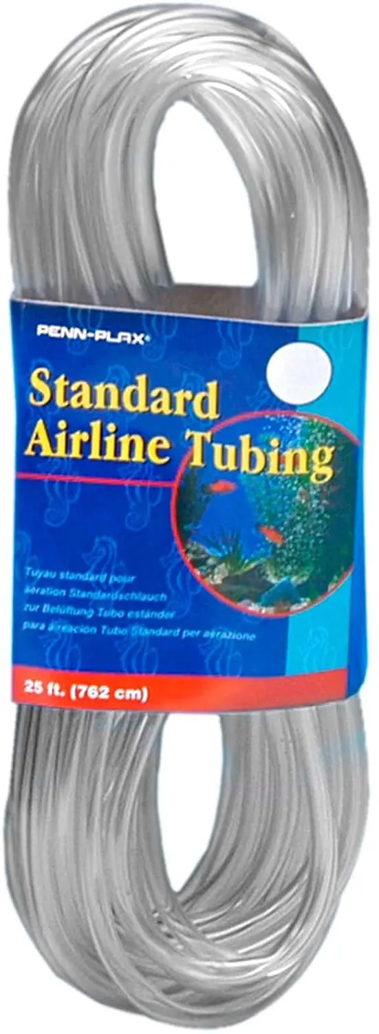 Penn Plax Airline Tubing para Acuarios – Claro y Flexible Resiste Arrebato, Estándar de 25 pies