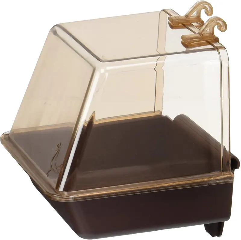 Penn Plax - Baño para pájaros con clip – viene con clips universales para fijar a la mayoría de las jaulas de pájaros, 5.5 x 5.7 x 3.7 in