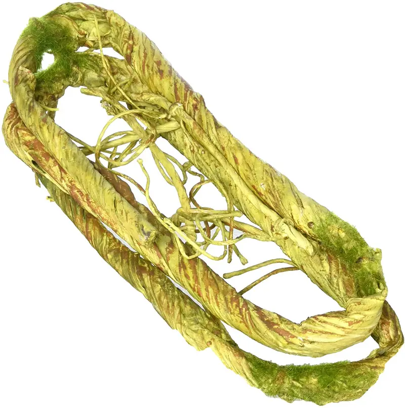 Penn Plax Climbing Vine Decoración de Hábitat de reptiles Bendable 5 ft en longitud, verde
