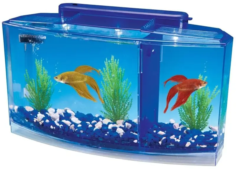 Penn Plax Deluxe, acuario tanque triple, con forma de arco, 0.7 galones