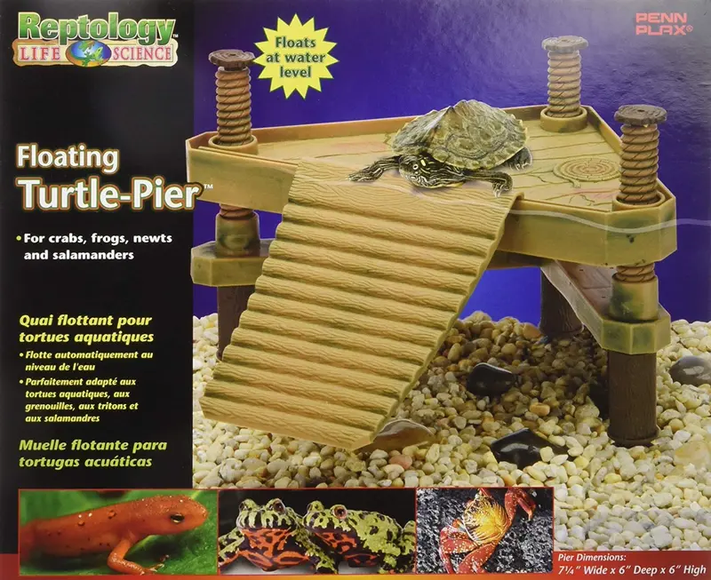 Penn-Plax REP602 The Reptology - Mascota flotante con plataforma para pesca de tortuga y basking (tamaño pequeño)