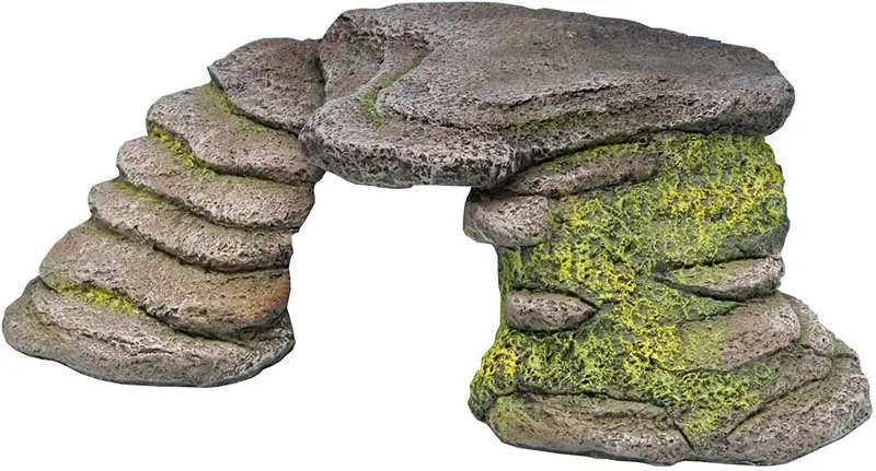 Penn-Plax Reptology Shale Step Ledge for Aquariums & Terrariums, Adds Hiding Spots, Swim Throughs, Basking Ledges for Fish, Reptiles, Amphibians, and Small Animals