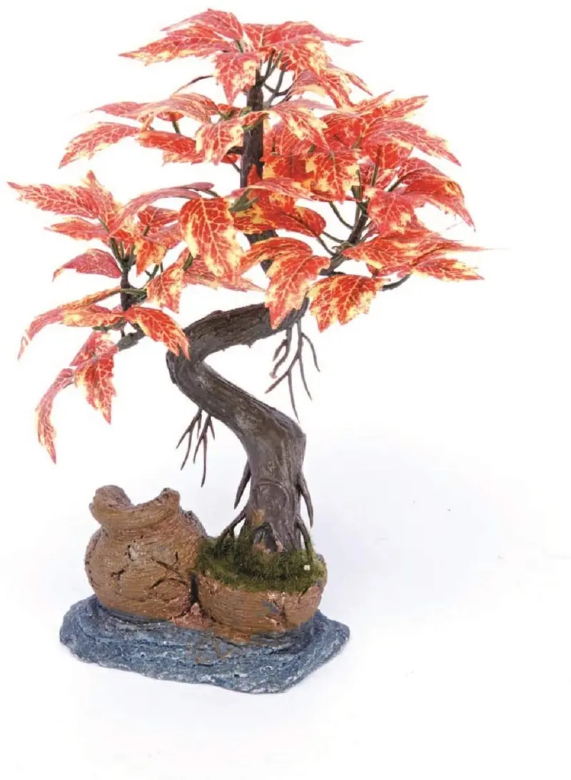 Pennplax R969 - Decoración de acuario para árbol de bonsái rojo, 8.0 in