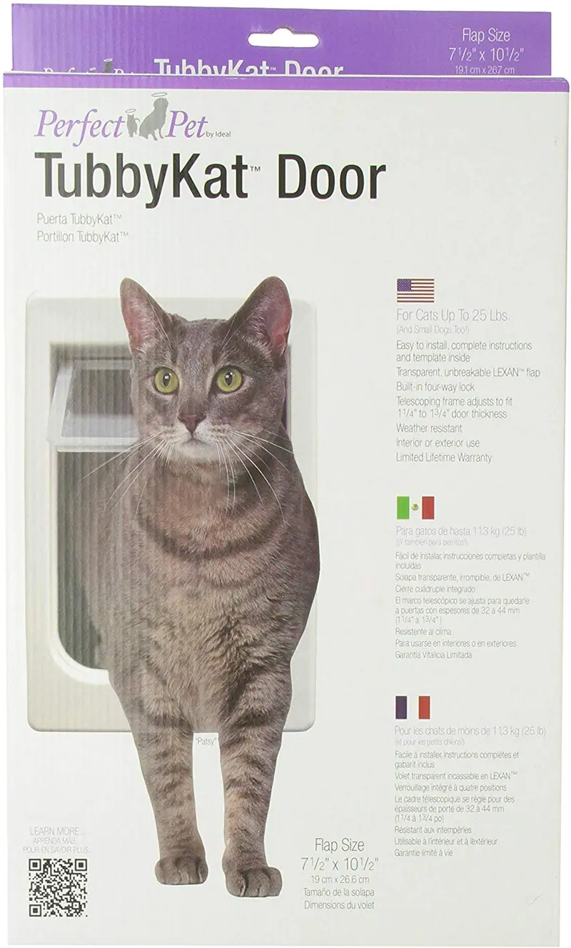 Perfect Pet Tubby – Kat gato puerta con 4 Way Cerradura y Lexan Flap