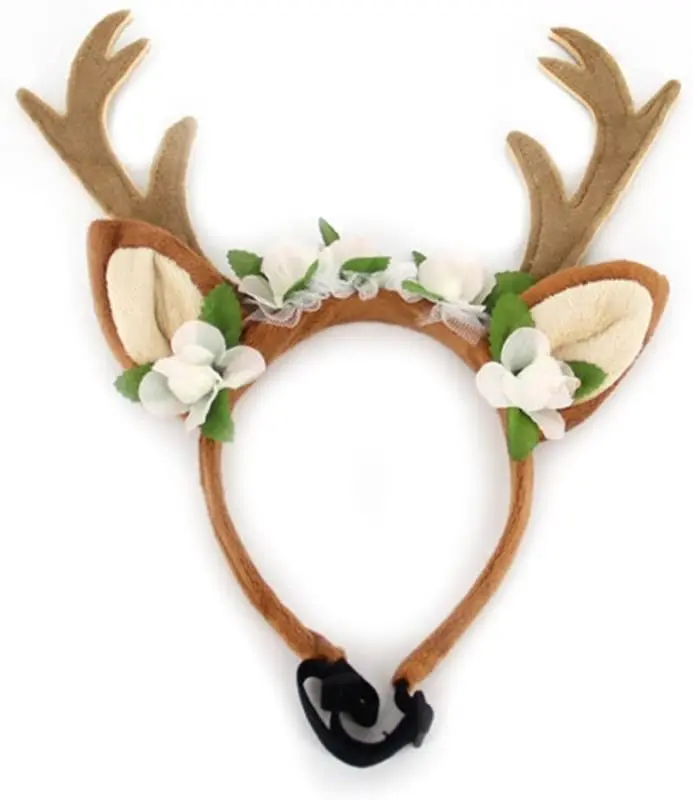 Perro Alce Reno Antler Hat Cap Dog Cat Pet Navidad Costume Outfits pequeña Gran Perro Sombrero Headwear Hair Grooming accesorios