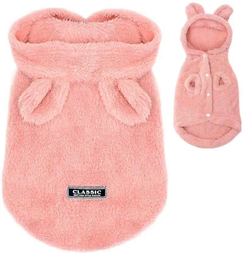 PET ARTIST - Pijama para perro, cálido, para invierno, diseño de conejo, suave, con capucha, para chihuahua Yorkie Poodles