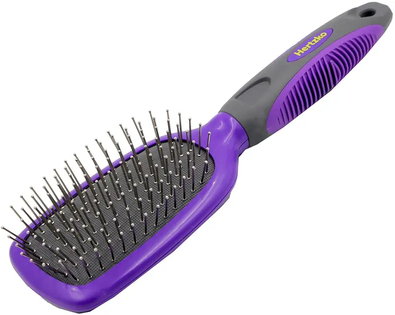 Pet cepillo para polvo por hertzko – Ideal para desenredar y quitar Loose UNDERCOAT o Galpón Fur – adecuado para perros y gatos con largas o de pelo corto – Ideal para cepillado diario
