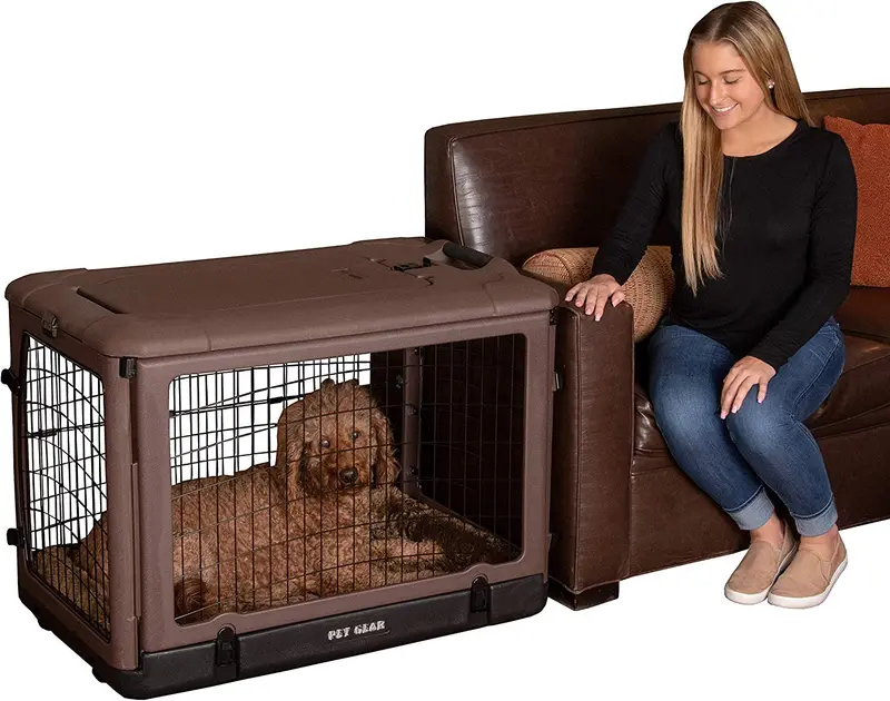 Pet Gear “The Other Door” 4 Door Steel Crate with Plush Bed + Travel Bag for Cats/Dogs