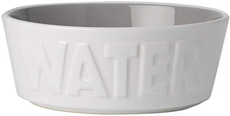 Pet rageous 14014 Back To Basics Blanco/Gris 2,5 tazas de agua Tazón