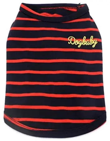 Pet rayas chaleco verano t-shirt algodón Boys macho Doggy Ropa Pequeño perro gato perrito Apparel Chihuahua Costume