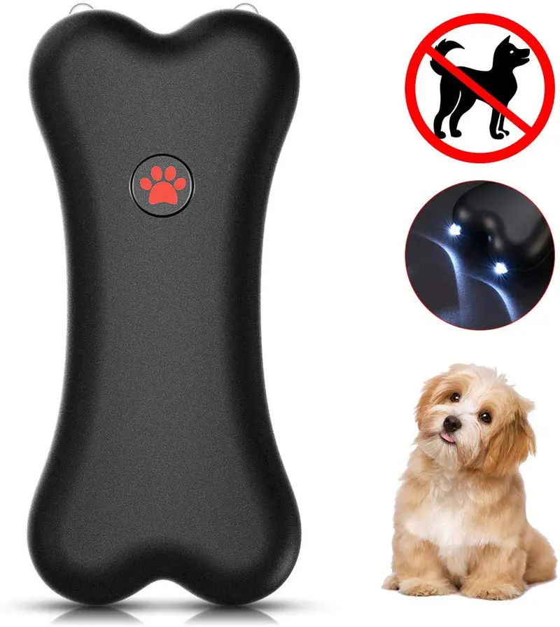 Petacc - Dispositivo antiladrido, ultrasónico para perro para controlar ladridos y caminar al aire libre, rango de control de 16 pies con luz LED