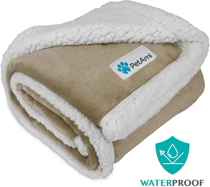 PetAmi Manta impermeable para perros medianos, cachorros | Manta suave de forro polar para sofá, sofá | Funda de cama gruesa y duradera para mascotas, alfombrilla de piso de 30 x 40 pulgadas