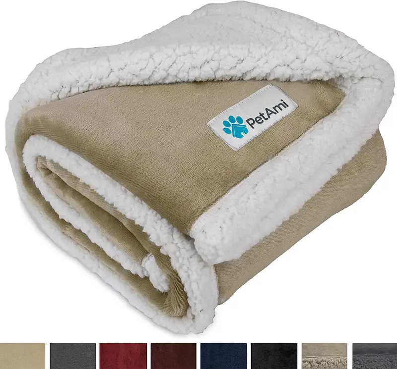 PetAmi Premium Manta para cachorro | Manta para perros pequeños para gatos, gatitos | suave, cálida, felpa, manta reversible de forro polar sherpa – 30 x 40 pulgadas