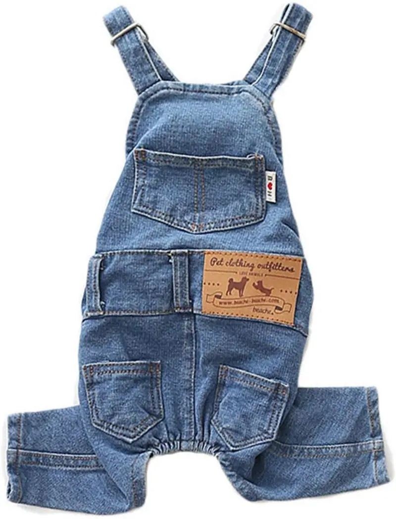 PetBoBo - Trajes de ropa para perro, pantalones de jean para mascotas, 5 tamaños opcionales