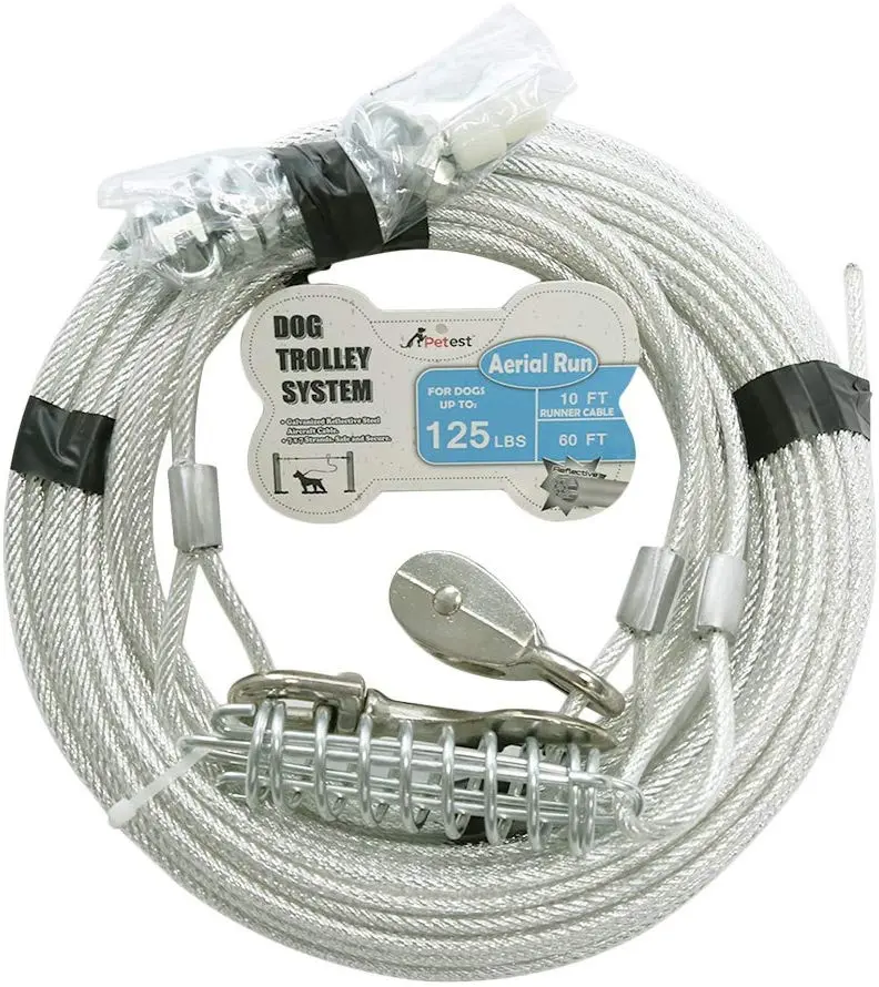 Petest - Cable de carrito para perros pesados de hasta 125 libras