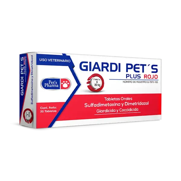 Pets Pharma Giardi Pets Plus Rojo 20 Tab