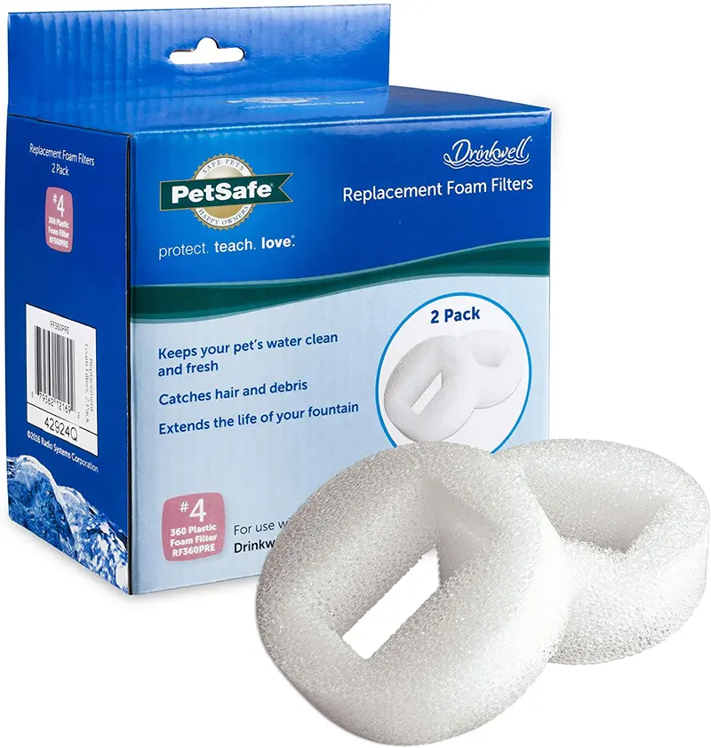 PetSafe Drinkwell 360 Sustitución Filtro de espuma para fuentes de agua, 2 unidades, de gatos y perros
