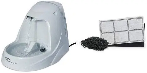 PetSafe Drinkwell Platinum fuente de agua para gatos y perros, depósito integrado, agua filtrada para su mascota, 168 onzas Capacidad de agua