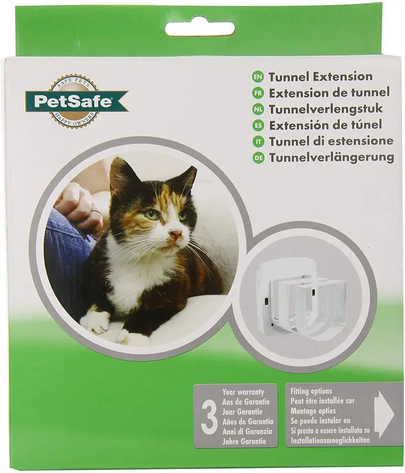 PetSafe túnel Extension de pared para PetSafe 4-Way Bloqueo y llave Cat puertas magnético, color blanco
