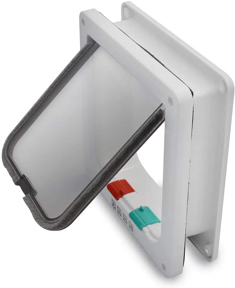 PetsN'all 4-Way Locking Pet Door Cats and Small Dogs Indoor/Outdoor with Telescopic Frame