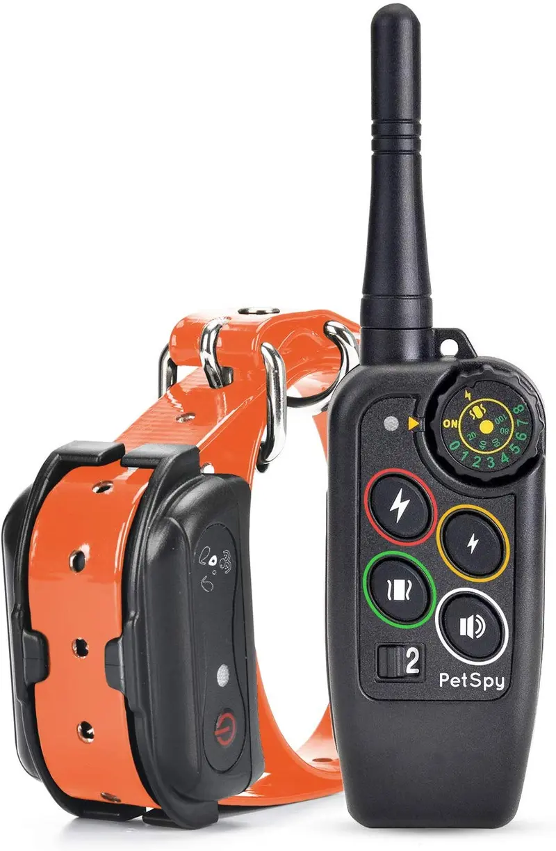 PetSpy Collar de choque Premium para entrenamiento de perros, con vibración, choque y pitido, recargable e impermeable, E-collar, El mejor entrenador a distancia