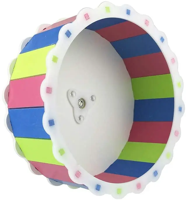 Petzilla Silencioso Hámster Ejercicio Rueda, Multicolor, Silencioso Spinner, Hecho de Madera, Diseño Girasol
