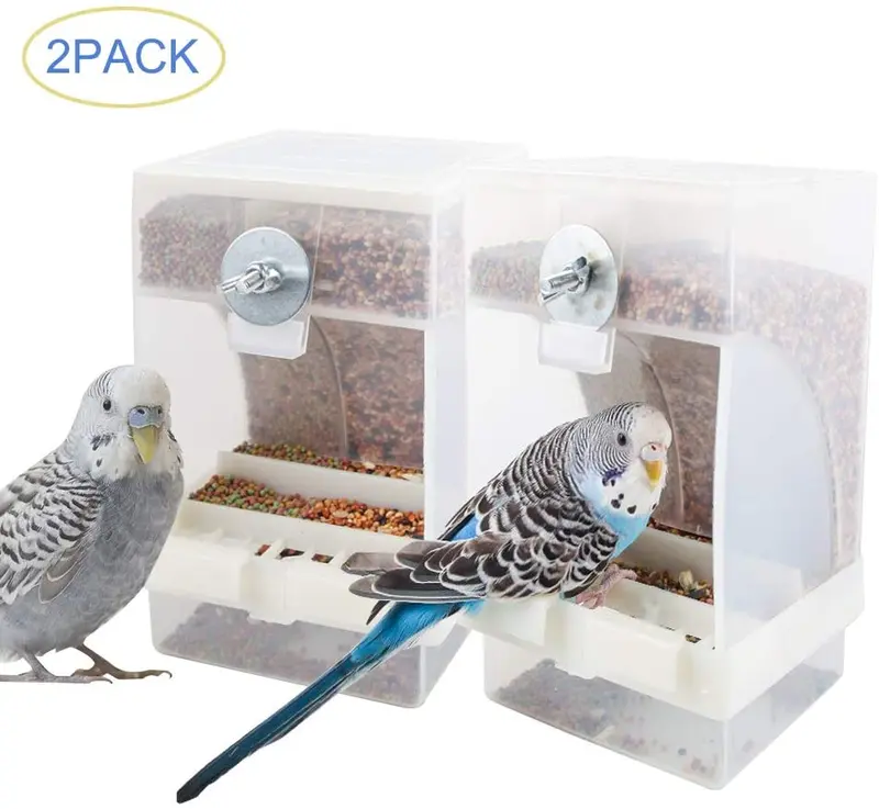 PINVNBY - Comedero automático para pájaros, sin ensuciar, para periquitos, canarios, cacatúas, periquitos, garrapatas, loros
