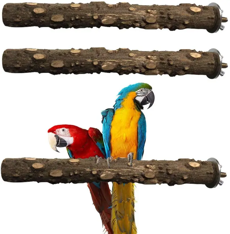PIVBY - Soporte de madera para loros y pájaros (3 unidades)