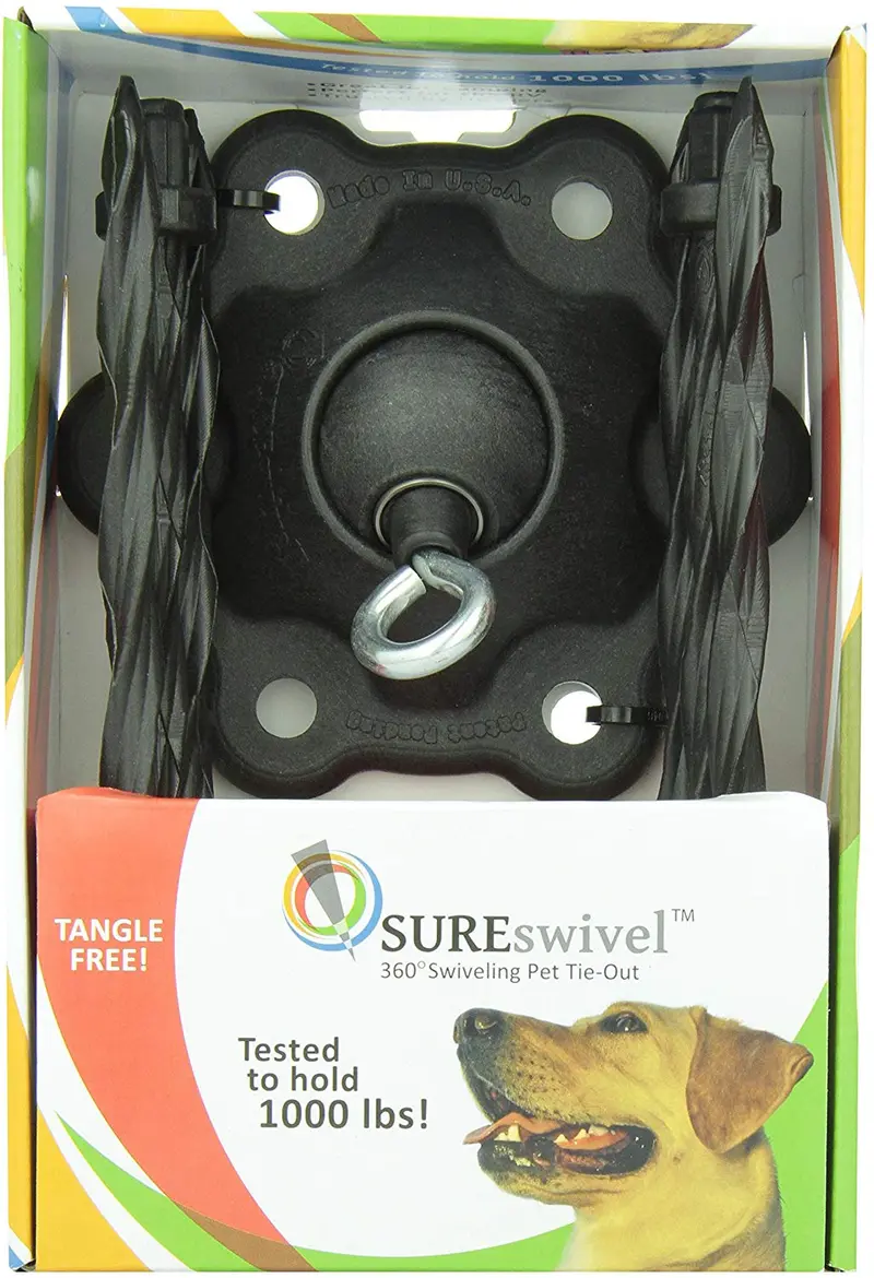 Pivote canino giratorio de 360 grados de SUREswivel. Hecho en los Estados Unidos.