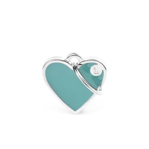 Placa ID Basic Handmade Chica Azul Claro en Forma de Corazón – Light Blue | MyFamily