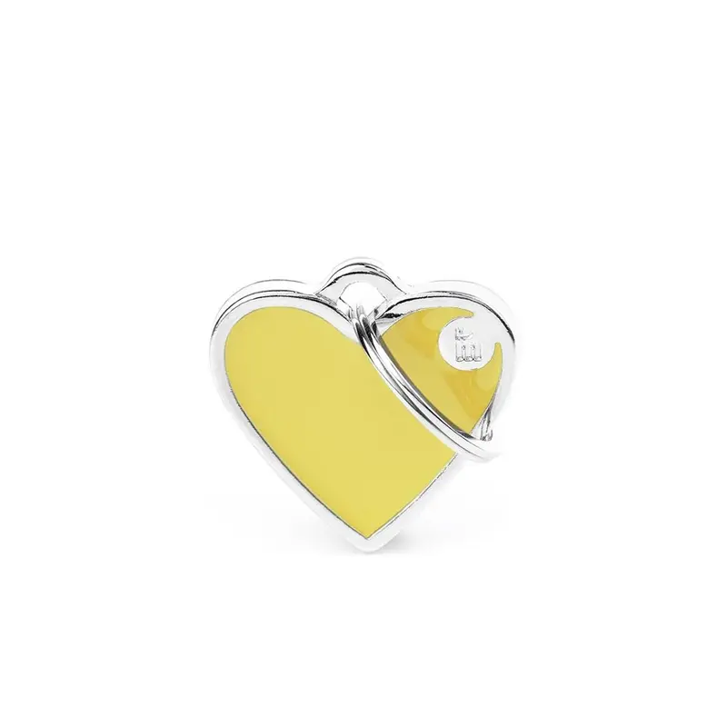 Placa ID Basic Handmade Chica en Forma de Corazón – Amarilla (Yellow) | MyFamily