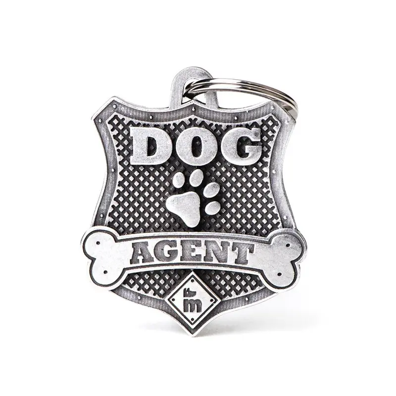 Placa ID Bronx Agente Canino para Perros