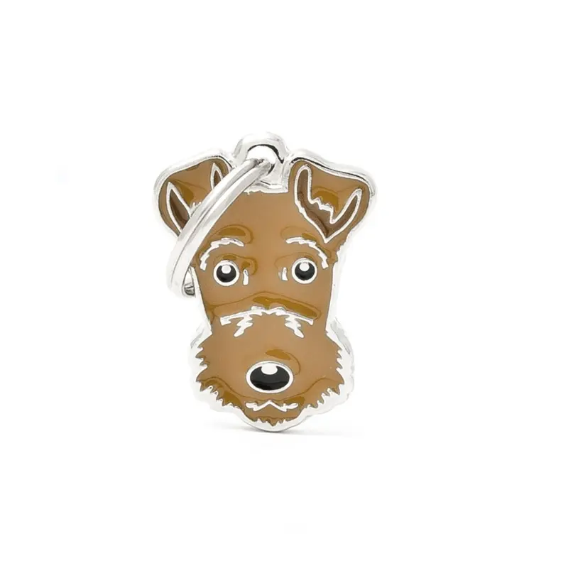 Placa ID en Forma de Airedale Terrier para Perros