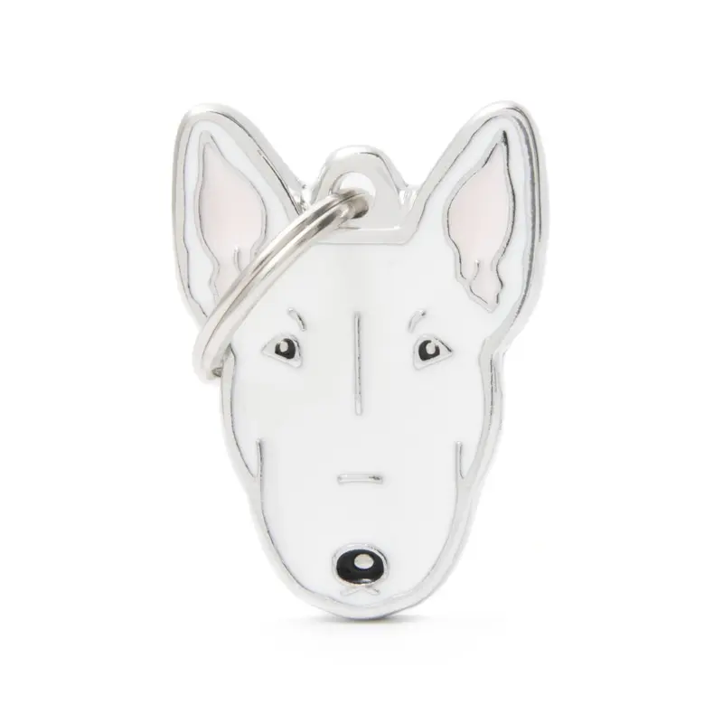 Placa ID en Forma de Bull Terrier para Perros