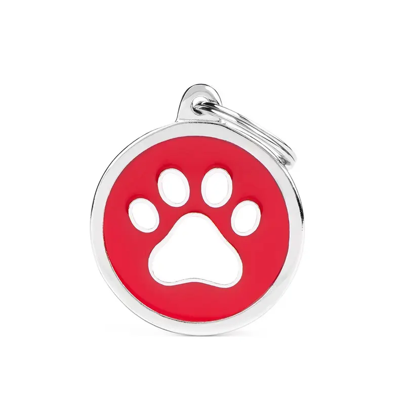 Placa ID en Forma de Círculo c/ Huella para Perros