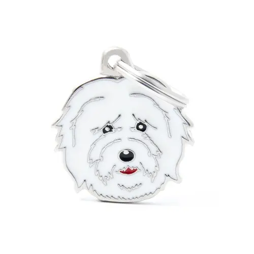 Placa ID en Forma de Coton de Tuléar para Perros | MyFamily