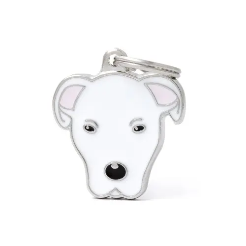 Placa ID en Forma de Dogo Argentino para Perros