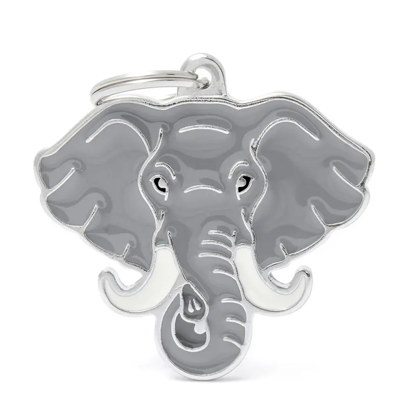 Placa ID en Forma de Elefante para Perros