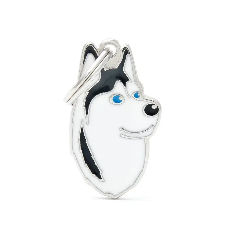 Placa ID en Forma de Husky para Perros