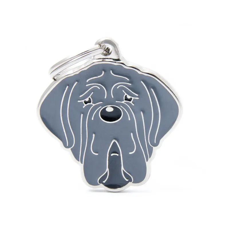 Placa ID en Forma de Mastin Napolitano para Perros