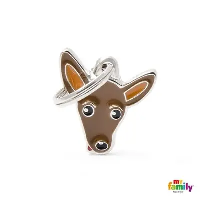 Placa ID en Forma de Pinscher Café para Perros | MyFamily