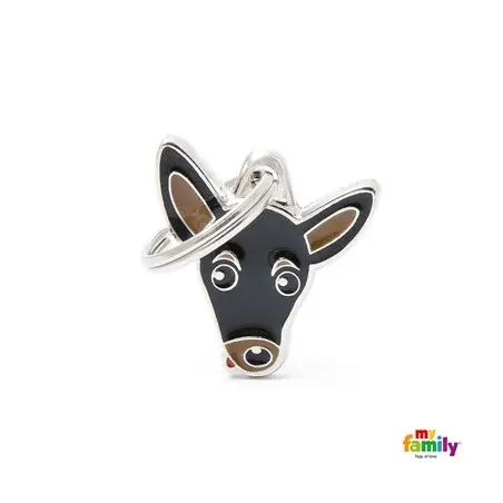 Placa ID en Forma de Pinscher Negro y Canela para Perros | MyFamily