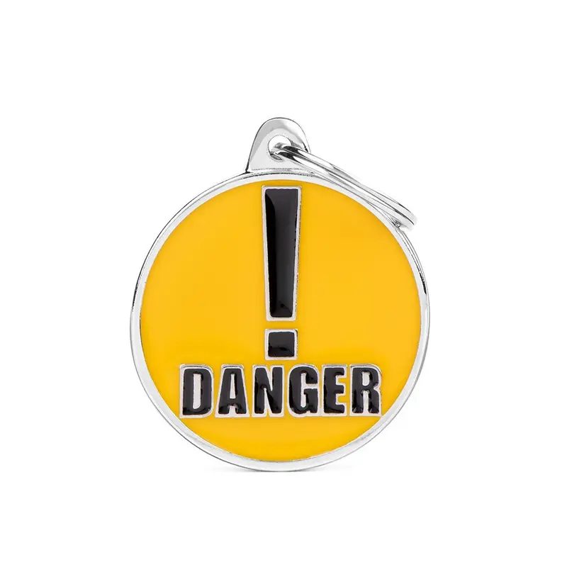 Placa ID en Forma de Redonda Danger para Perros