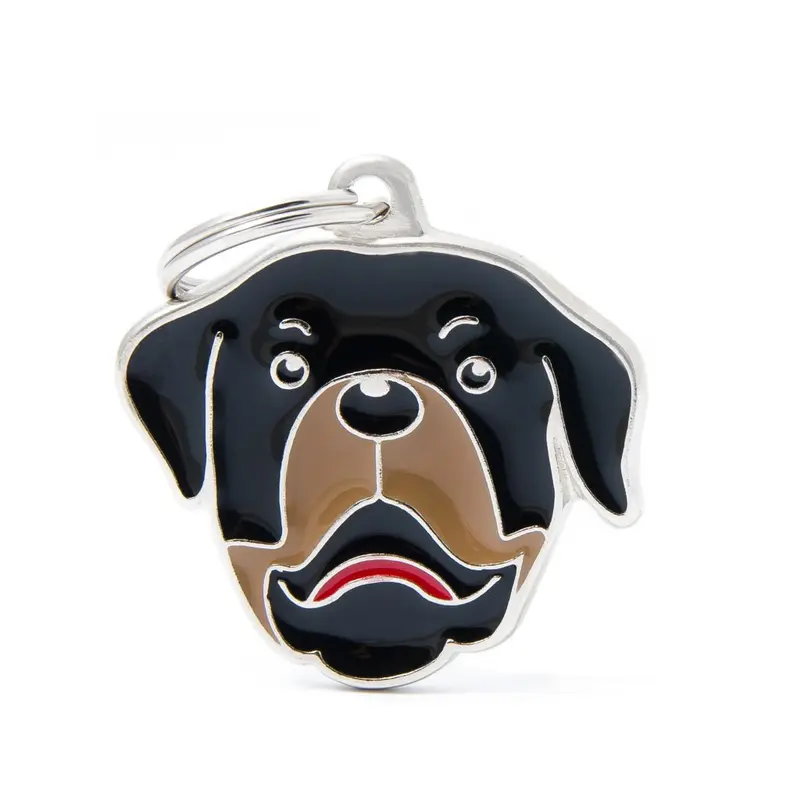 Placa ID en Forma de Rottweiler para Perros