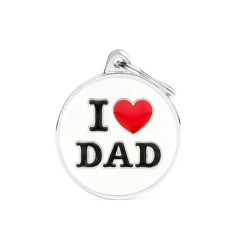 Placa ID Grande I Love Dad para Perros