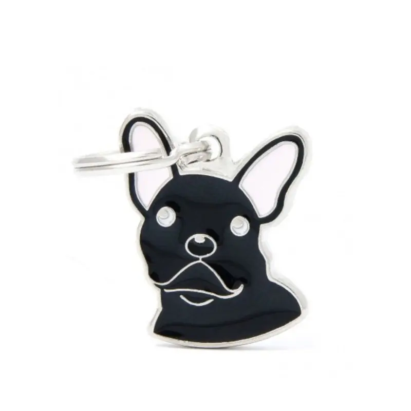 Placa ID My Family Bulldog Francés Negro