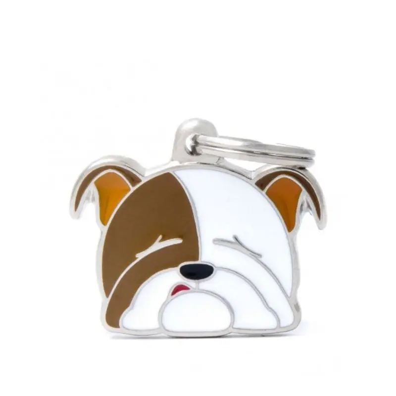 Placa ID My Family Bulldog Inglés