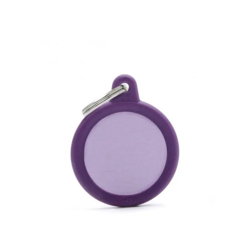 Placa ID My Family Círculo Goma Violeta de Aluminio